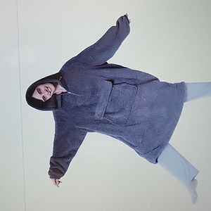 Bedsure oversized Wearable blanket hoodie charcoal gray 42x30 inches New…